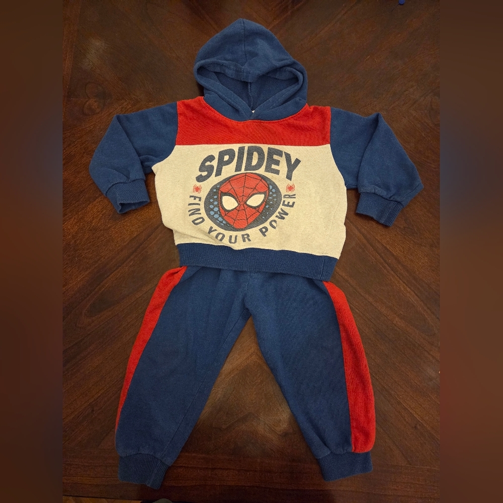 Marvel Spidey Kids Hoodie Set - Blue, Red, and Off White